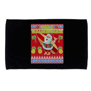 Mele Kalikimaka Santa Ugly Christmas Microfiber Hand Towel