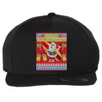 Mele Kalikimaka Santa Ugly Christmas Wool Snapback Cap