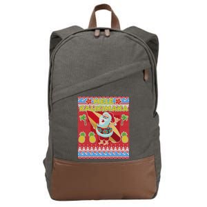 Mele Kalikimaka Santa Ugly Christmas Cotton Canvas Backpack