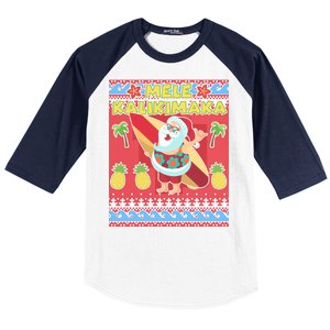 Mele Kalikimaka Santa Ugly Christmas Baseball Sleeve Shirt