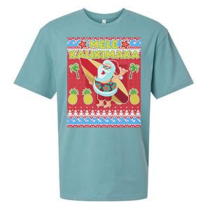 Mele Kalikimaka Santa Ugly Christmas Sueded Cloud Jersey T-Shirt