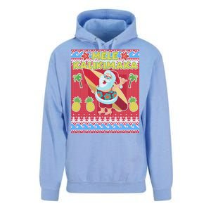 Mele Kalikimaka Santa Ugly Christmas Unisex Surf Hoodie