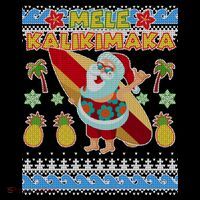 Mele Kalikimaka Santa Ugly Christmas Hawaiian Flatbill Hat