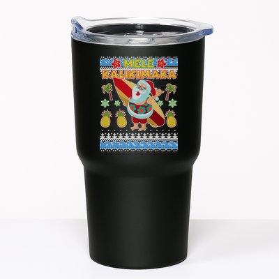 Mele Kalikimaka Santa Ugly Christmas Hawaiian Tumbler