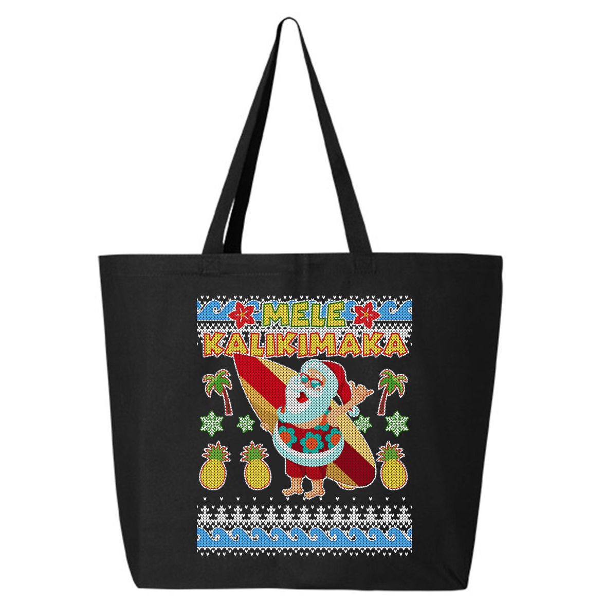Mele Kalikimaka Santa Ugly Christmas Hawaiian 25L Jumbo Tote