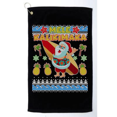 Mele Kalikimaka Santa Ugly Christmas Hawaiian Golf Towel