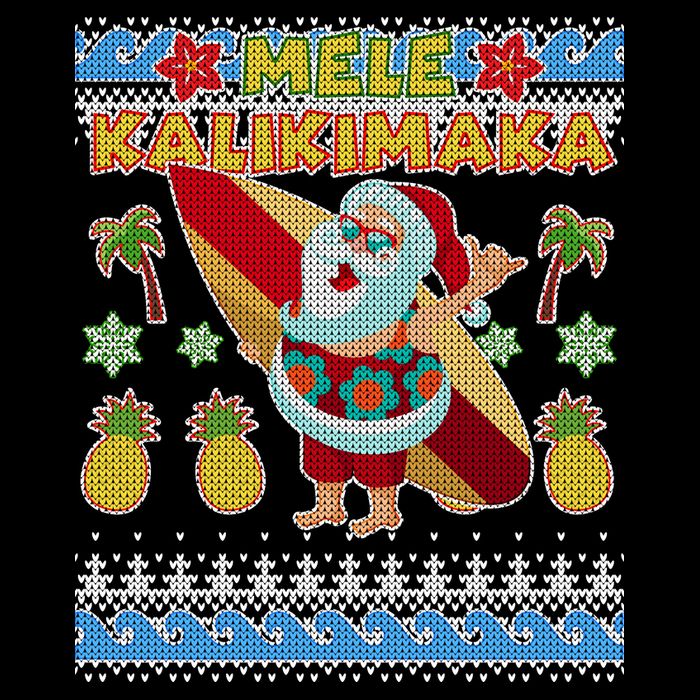 Mele Kalikimaka Santa Ugly Christmas Hawaiian Toddler T-Shirt