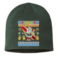 Mele Kalikimaka Santa Ugly Christmas Hawaiian Sustainable Beanie