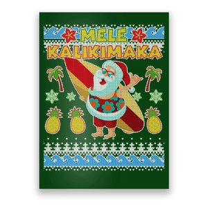 Mele Kalikimaka Santa Ugly Christmas Hawaiian Poster