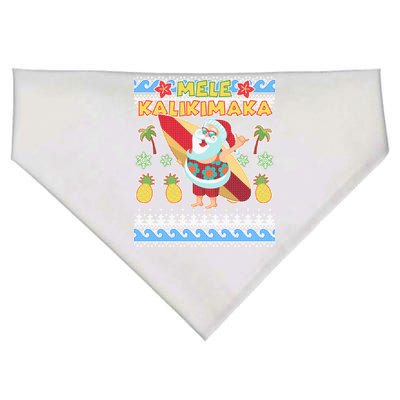 Mele Kalikimaka Santa Ugly Christmas Hawaiian USA-Made Doggie Bandana