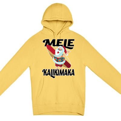 Mele Kalikimaka Surfing Santa Christmas Premium Pullover Hoodie