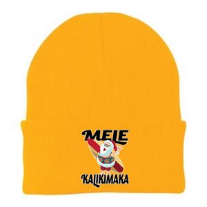 Mele Kalikimaka Surfing Santa Christmas Knit Cap Winter Beanie