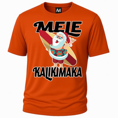 Mele Kalikimaka Surfing Santa Christmas Cooling Performance Crew T-Shirt