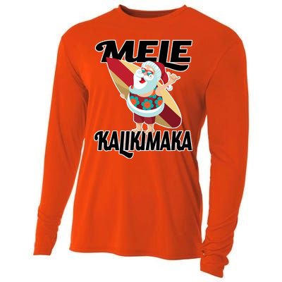 Mele Kalikimaka Surfing Santa Christmas Cooling Performance Long Sleeve Crew