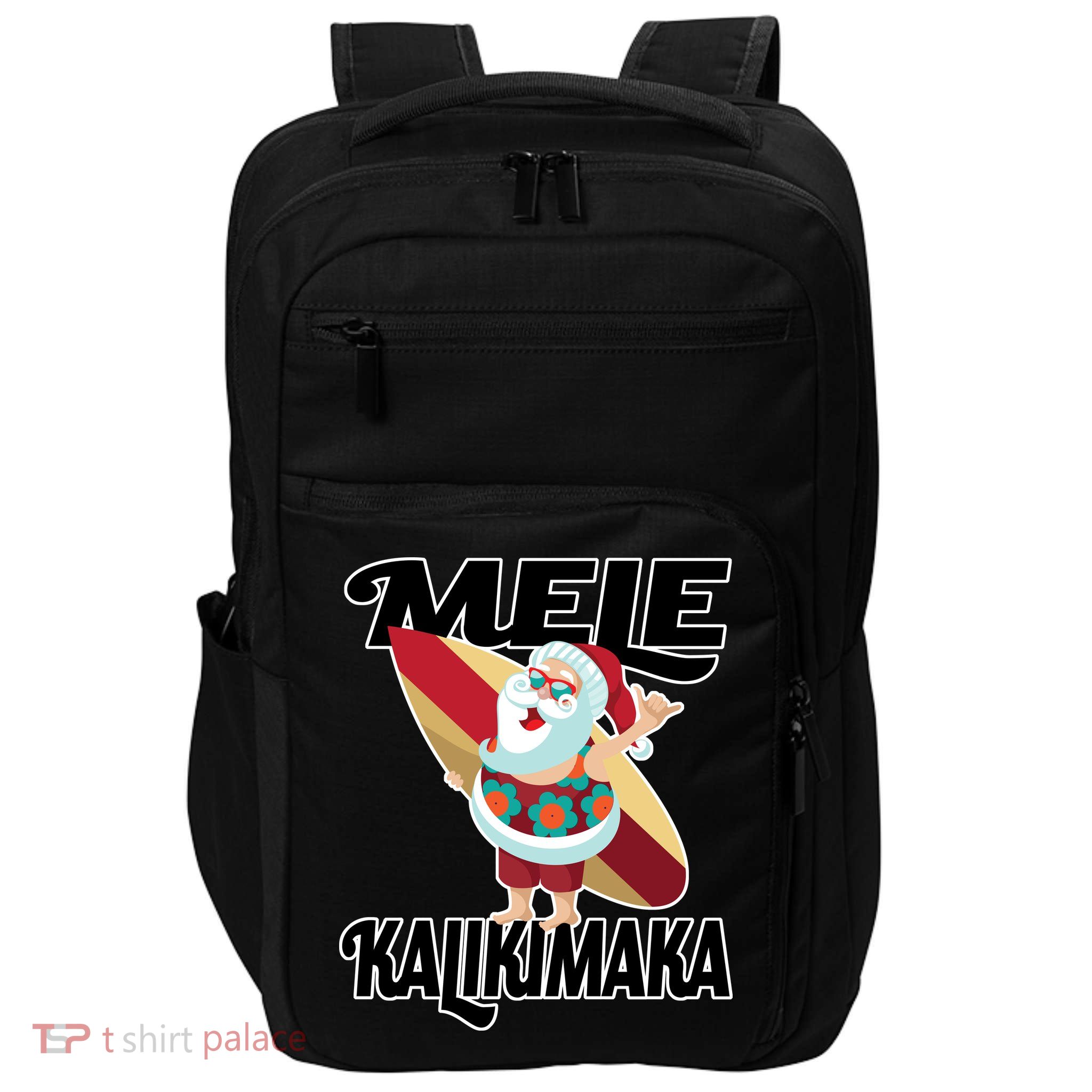 Mele Kalikimaka Surfing Santa Christmas Impact Tech Backpack