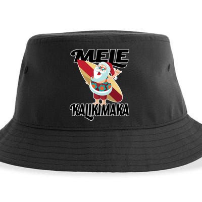 Mele Kalikimaka Surfing Santa Christmas Sustainable Bucket Hat