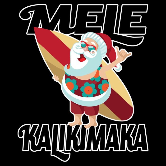Mele Kalikimaka Surfing Santa Christmas 7-Panel Snapback Hat