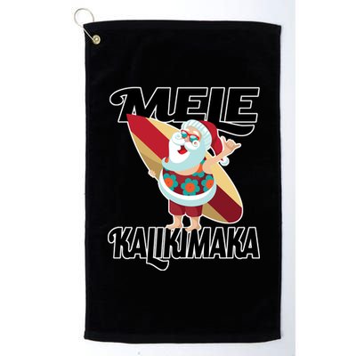 Mele Kalikimaka Surfing Santa Christmas Platinum Collection Golf Towel