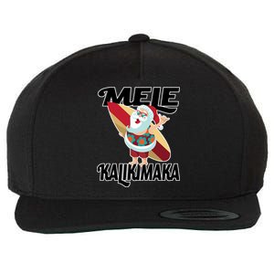 Mele Kalikimaka Surfing Santa Christmas Wool Snapback Cap