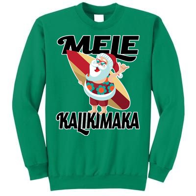 Mele Kalikimaka Surfing Santa Christmas Sweatshirt