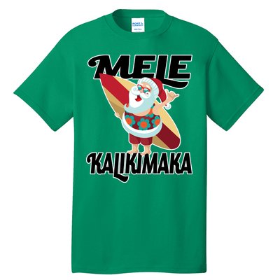 Mele Kalikimaka Surfing Santa Christmas Tall T-Shirt