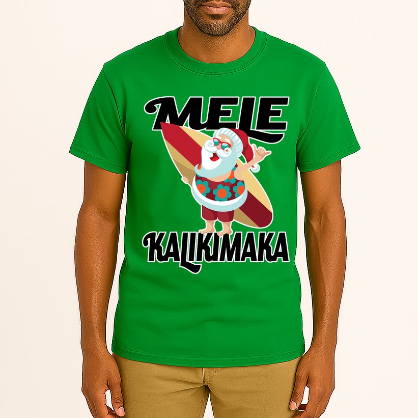 Mele Kalikimaka Surfing Santa Christmas Tall T-Shirt