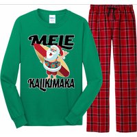 Mele Kalikimaka Surfing Santa Christmas Long Sleeve Pajama Set