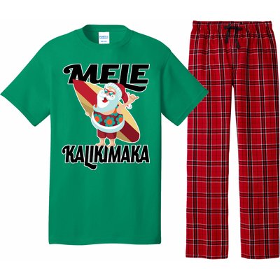 Mele Kalikimaka Surfing Santa Christmas Pajama Set