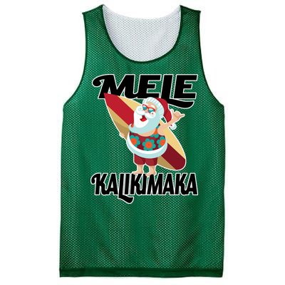 Mele Kalikimaka Surfing Santa Christmas Mesh Reversible Basketball Jersey Tank