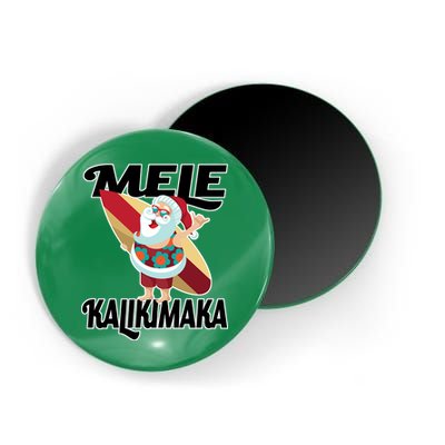 Mele Kalikimaka Surfing Santa Christmas Magnet