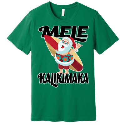 Mele Kalikimaka Surfing Santa Christmas Premium T-Shirt