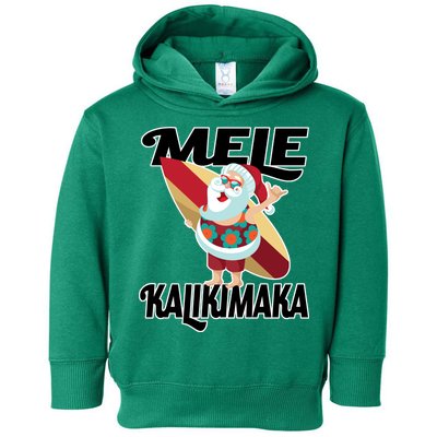 Mele Kalikimaka Surfing Santa Christmas Toddler Hoodie