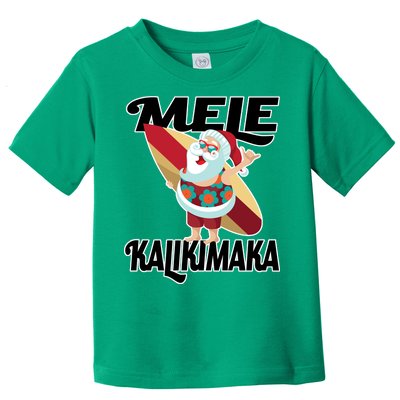 Mele Kalikimaka Surfing Santa Christmas Toddler T-Shirt