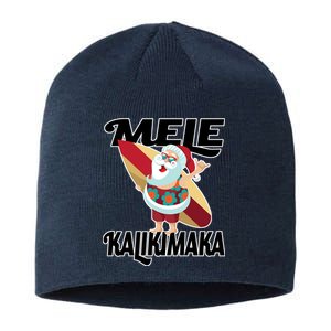 Mele Kalikimaka Surfing Santa Christmas Sustainable Beanie