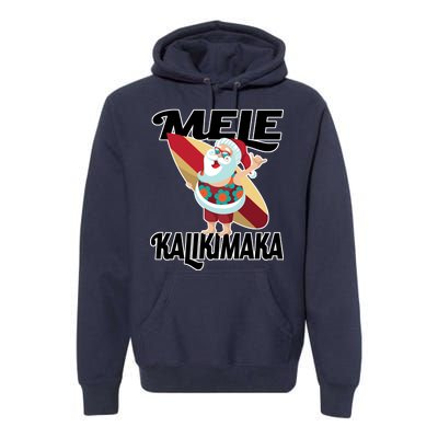 Mele Kalikimaka Surfing Santa Christmas Premium Hoodie