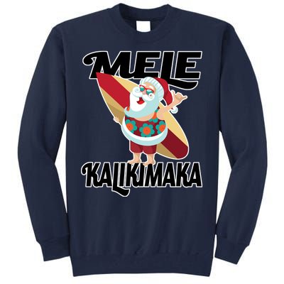 Mele Kalikimaka Surfing Santa Christmas Tall Sweatshirt