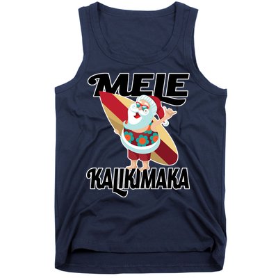 Mele Kalikimaka Surfing Santa Christmas Tank Top