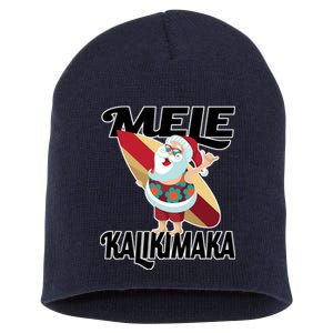 Mele Kalikimaka Surfing Santa Christmas Short Acrylic Beanie