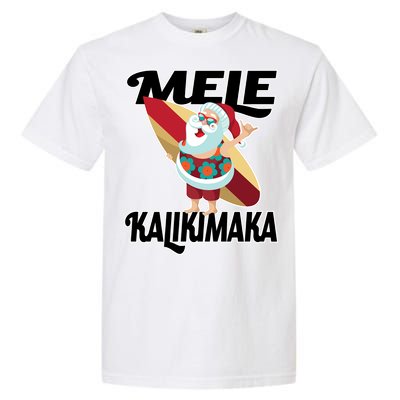 Mele Kalikimaka Surfing Santa Christmas Garment-Dyed Heavyweight T-Shirt