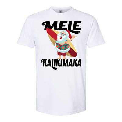 Mele Kalikimaka Surfing Santa Christmas Softstyle CVC T-Shirt