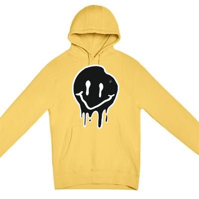 Melting Black And White Smile Face Premium Pullover Hoodie