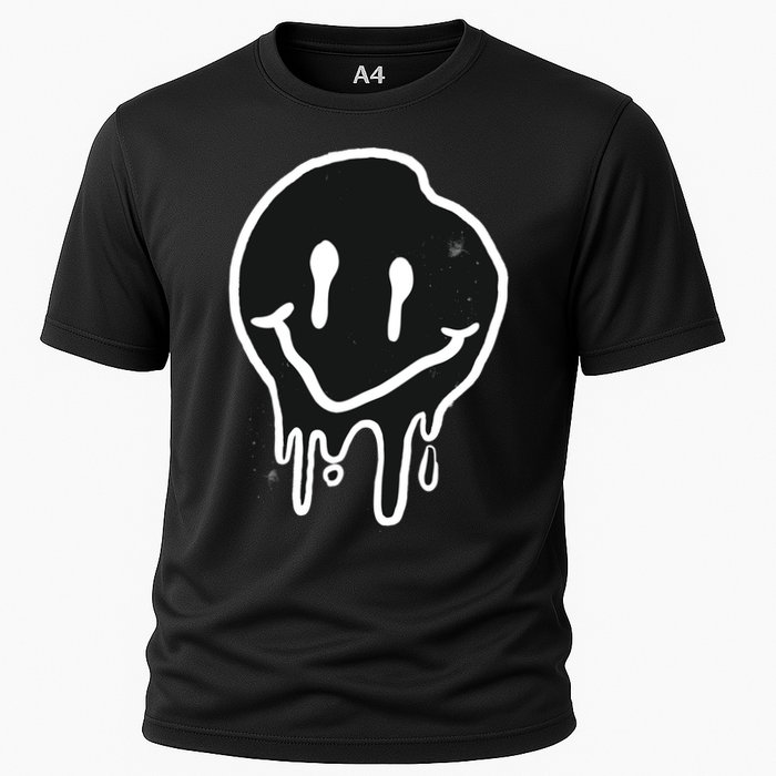 Melting Black And White Smile Face Cooling Performance Crew T-Shirt