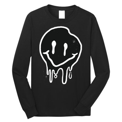 Melting Black And White Smile Face Long Sleeve Shirt