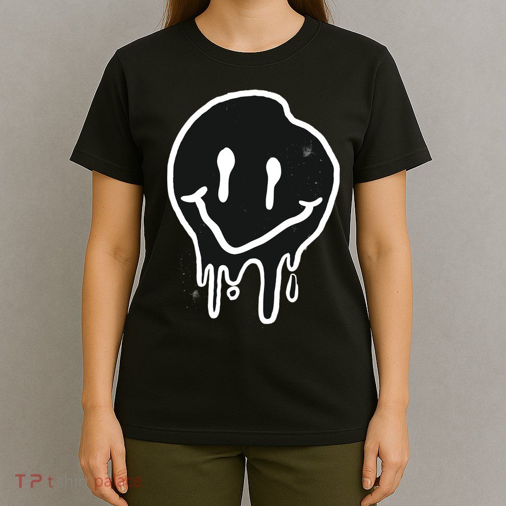 Melting Black And White Smile Face T-Shirt