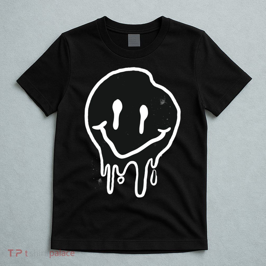 Melting Black And White Smile Face T-Shirt