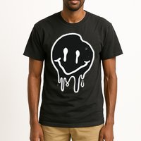 Melting Black And White Smile Face Tall T-Shirt
