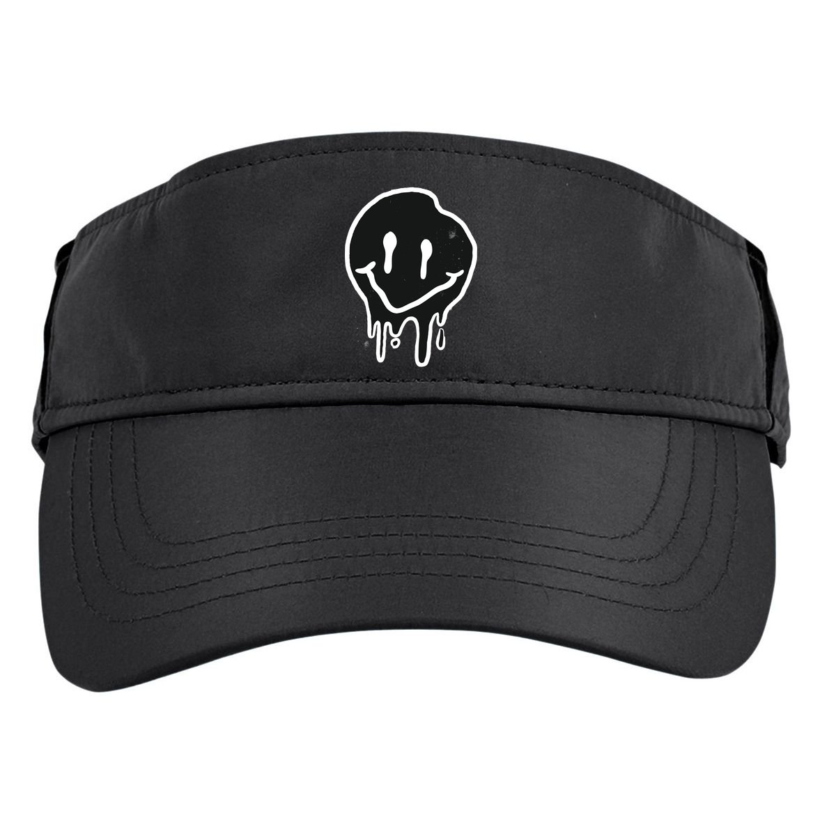 Melting Black And White Smile Face Adult Drive Performance Visor