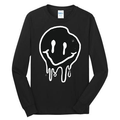 Melting Black And White Smile Face Tall Long Sleeve T-Shirt