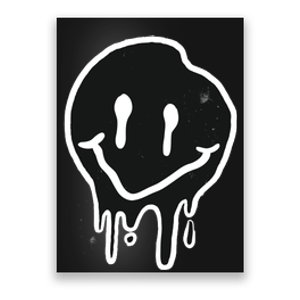 Melting Black And White Smile Face Poster