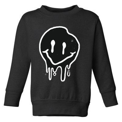 Melting Black And White Smile Face Toddler Sweatshirt